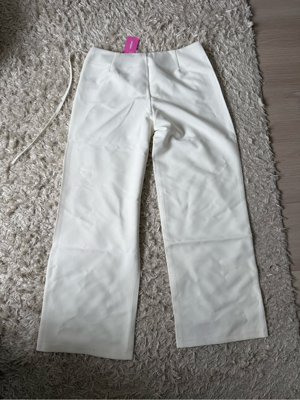 Edikted Cream Wide Leg Tie-Waist Pants - Picture 8 of 8